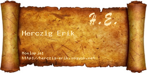 Herczig Erik névjegykártya