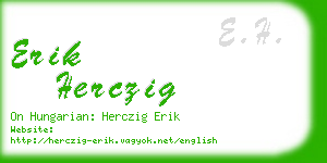 erik herczig business card